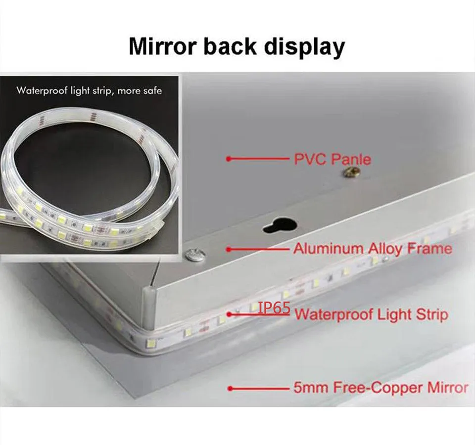 Smart LED Illuminated Backlit Lighted Anti-Fog Bathroom Mirror with Touch, Bluetooth Music and Phone - SmartGMirror™ Technology
