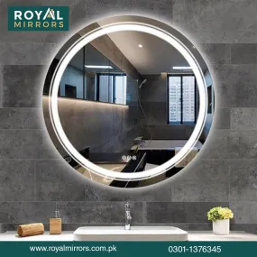 Smart Round Touch LED Mirror with Light Illuminated Wall Mounted Bathroom Mirror with Anti Fog & Dimmer Touch Switch Mirror, Waterproof Circle Lighted Vanity Mirror