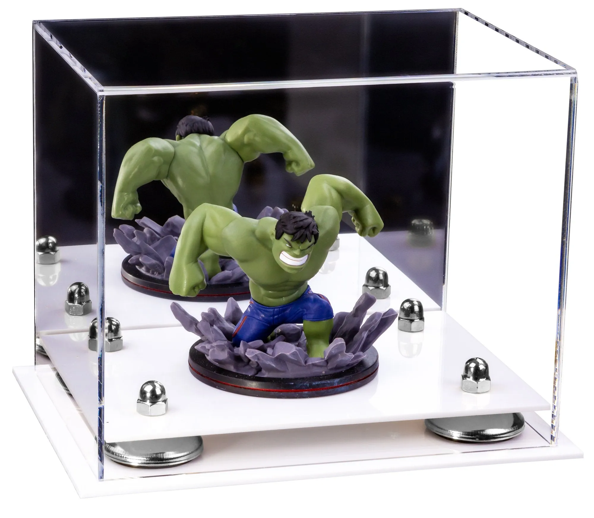 Versatile Acrylic Display Case 8.25 x 6 x 6.75 - Mirror No Wall Mounts (V45/A003)