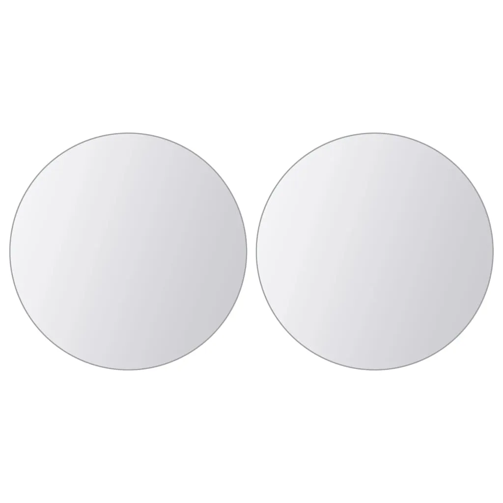 vidaXL 16 pcs Mirror Tiles Round Glass