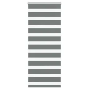 vidaXL Zebra Blind Dark Grey 65x100 cm Fabric Width 60.9 cm Polyester