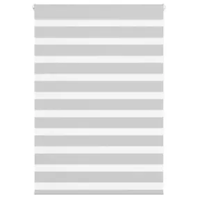vidaXL Zebra Blind Light Grey 105x100 cm Fabric Width 100.9 cm Polyester