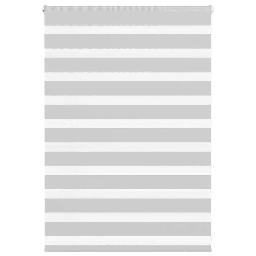 vidaXL Zebra Blind Light Grey 105x100 cm Fabric Width 100.9 cm Polyester