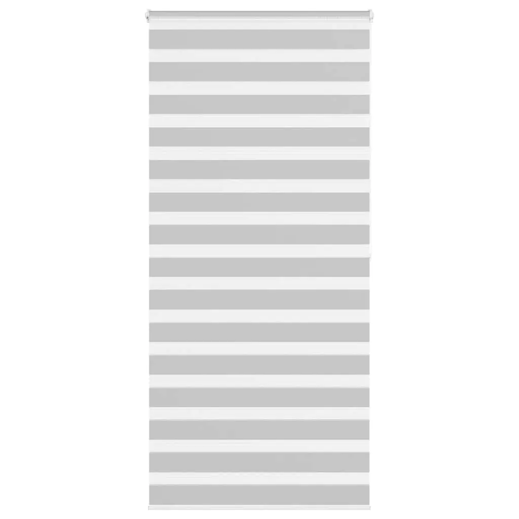 vidaXL Zebra Blind Light Grey 115x200 cm Fabric Width 110.9 cm Polyester