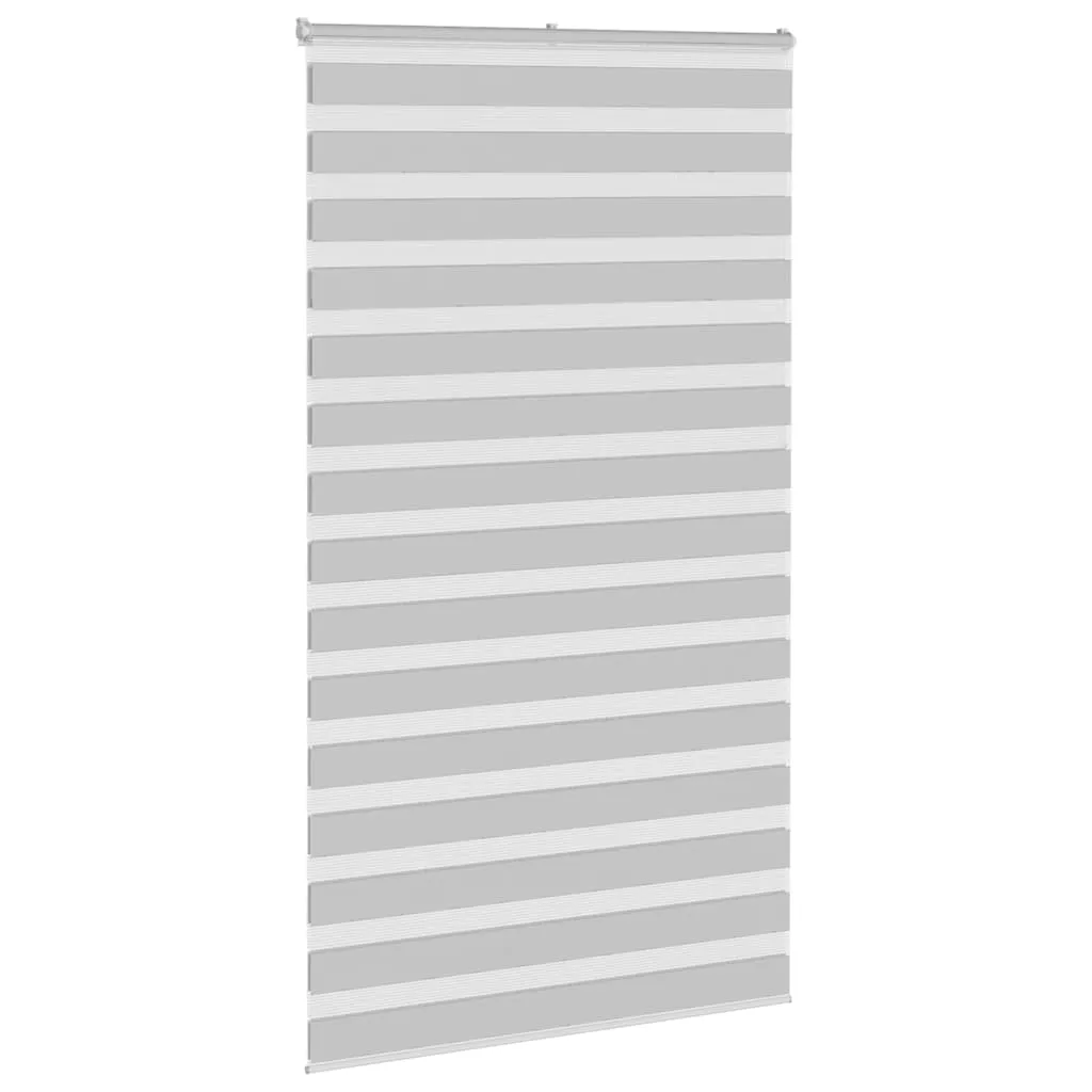vidaXL Zebra Blind Light Grey 120x200 cm Fabric Width 115.9 cm Polyester