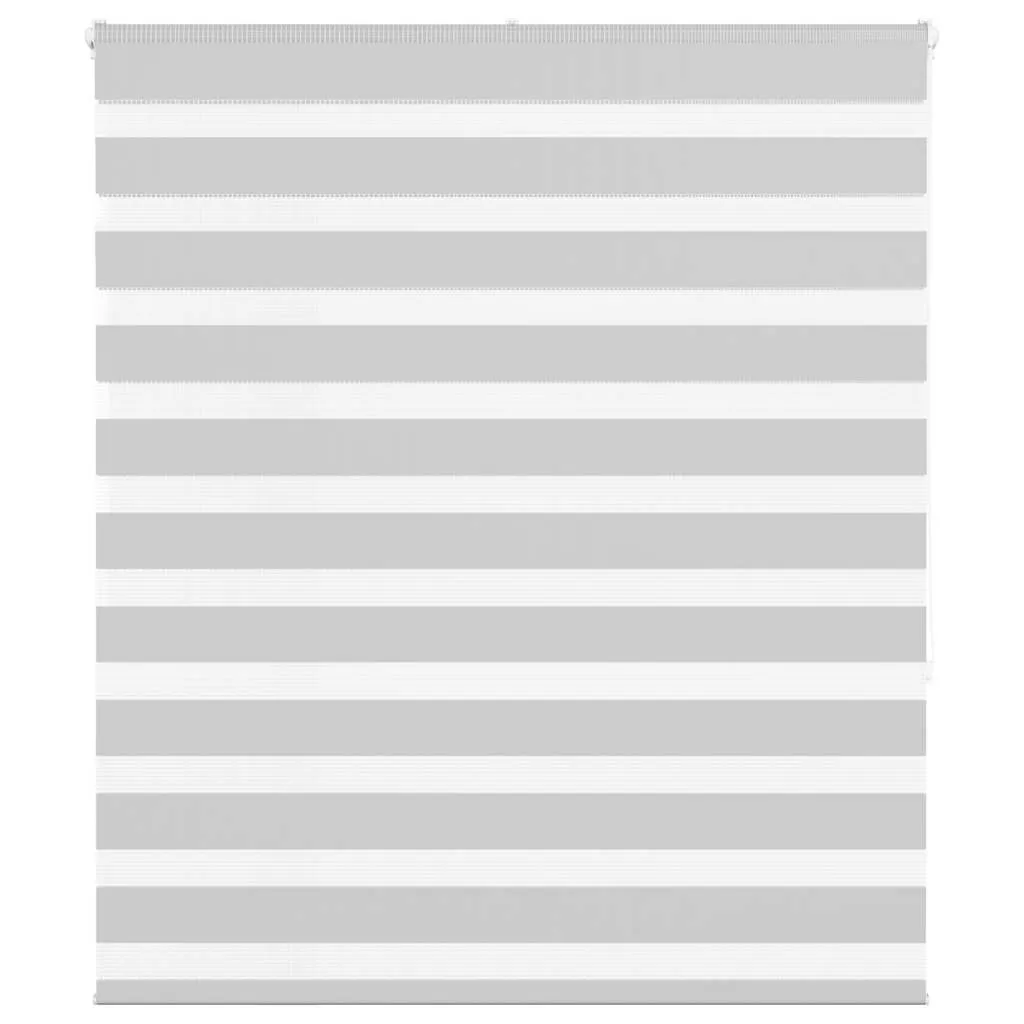 vidaXL Zebra Blind Light Grey 125x150 cm Fabric Width 120.9 cm Polyester