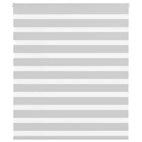 vidaXL Zebra Blind Light Grey 125x150 cm Fabric Width 120.9 cm Polyester