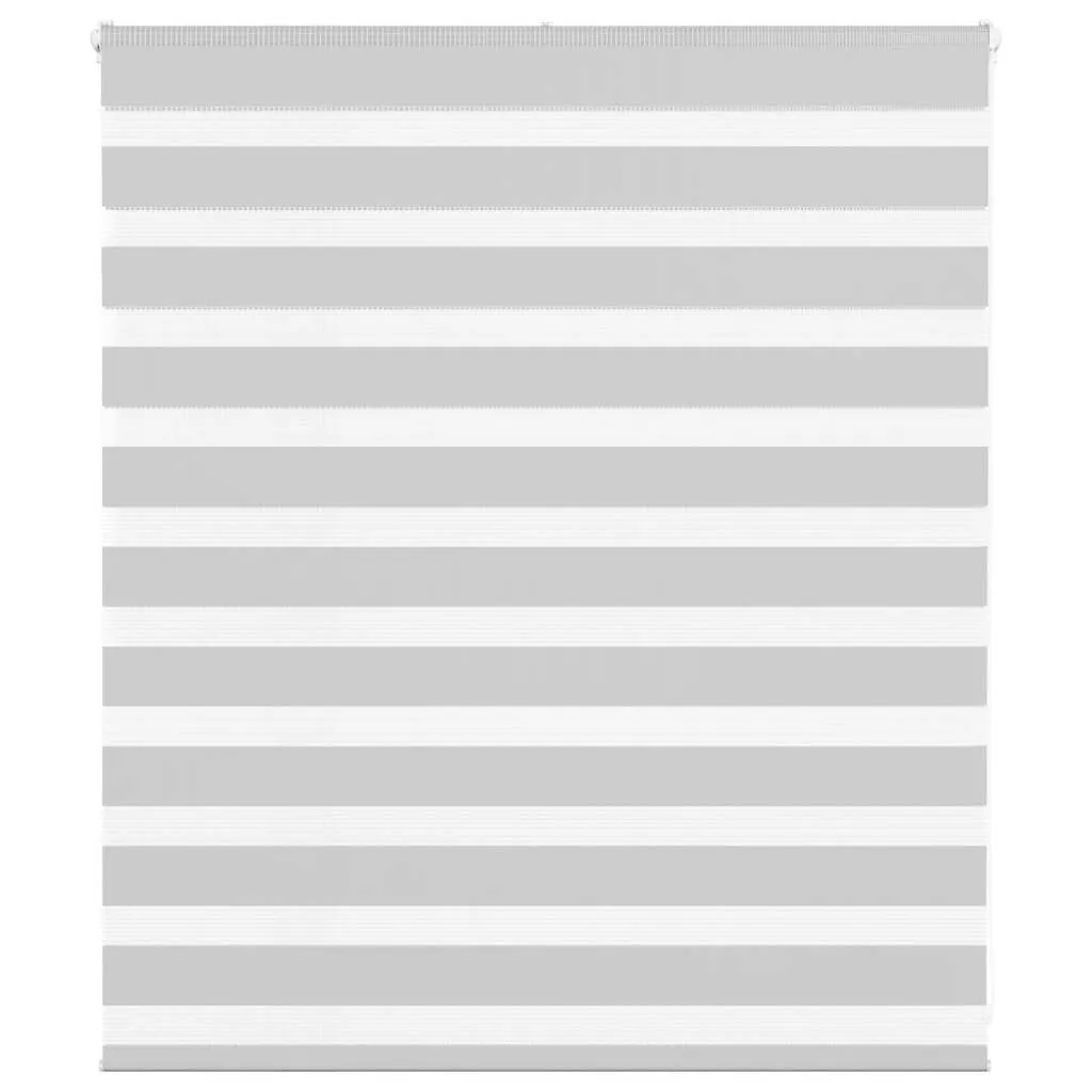 vidaXL Zebra Blind Light Grey 130x100 cm Fabric Width 125.9 cm Polyester