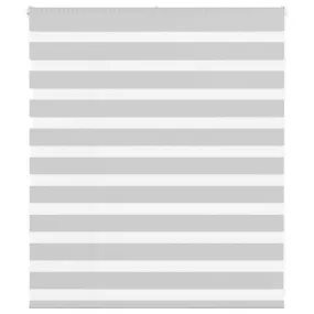 vidaXL Zebra Blind Light Grey 130x100 cm Fabric Width 125.9 cm Polyester