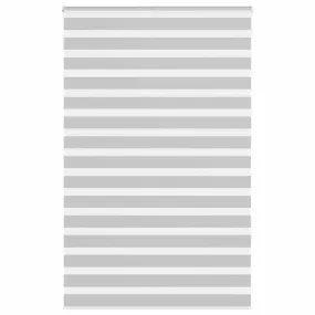 vidaXL Zebra Blind Light Grey 140x230 cm Fabric Width 135.9 cm Polyester