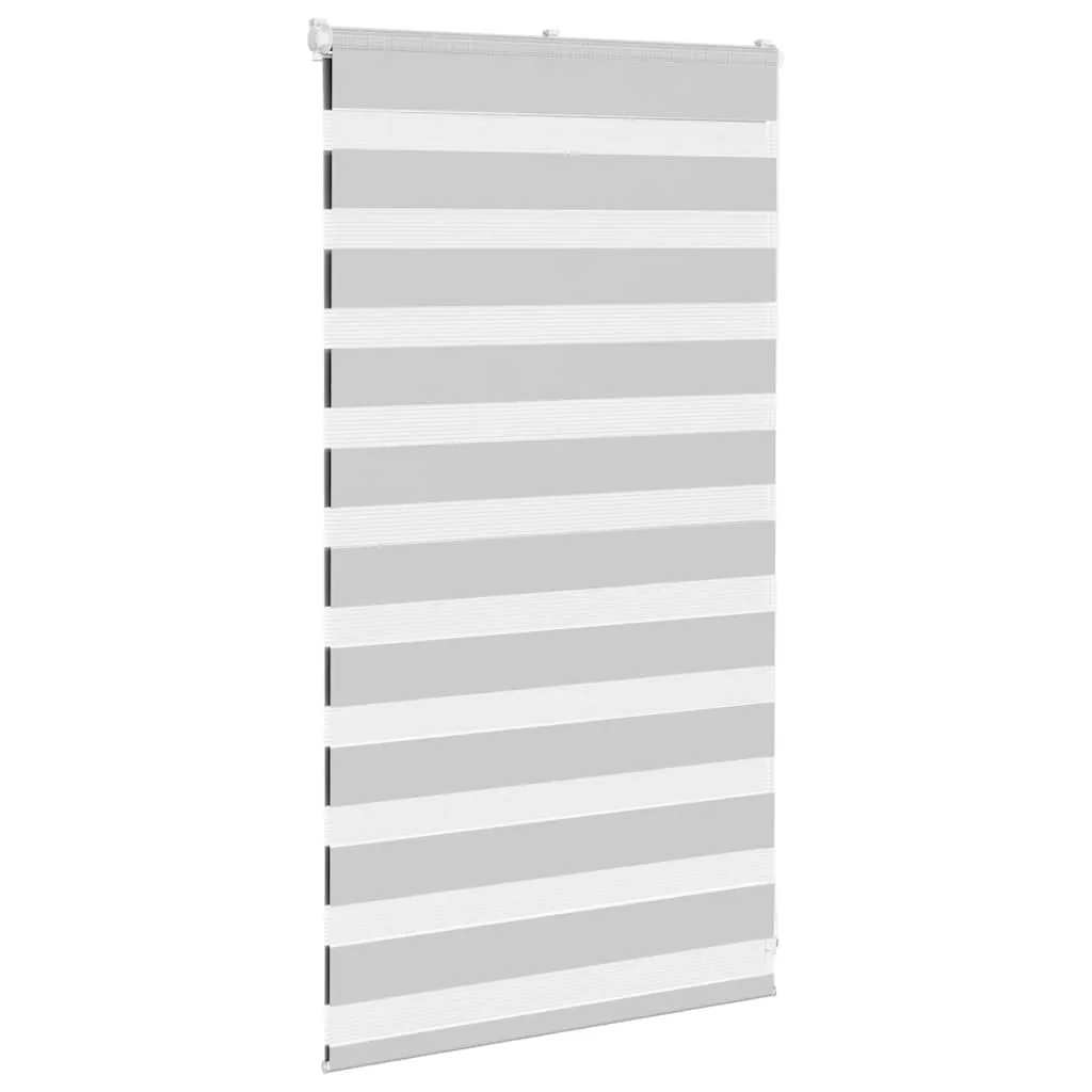 vidaXL Zebra Blind Light Grey 85x100 cm Fabric Width 80.9 cm Polyester