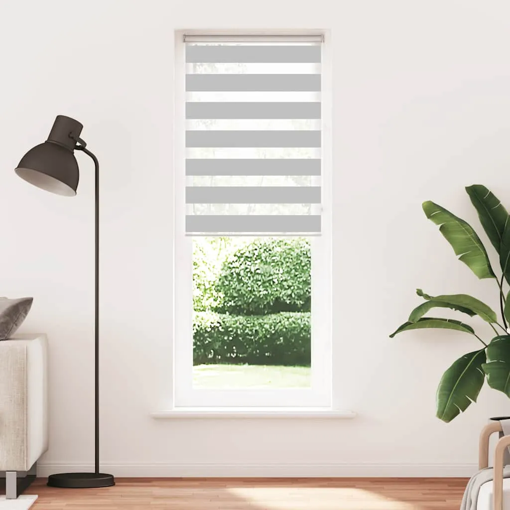 vidaXL Zebra Blind Light Grey 85x230 cm Fabric Width 80.9 cm Polyester