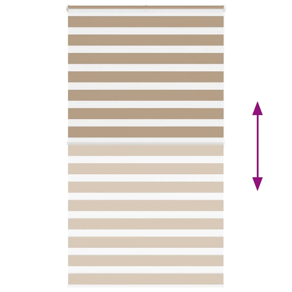 vidaXL Zebra Blind Sand Brown 125x200 cm Fabric Width 120.9 cm Polyester