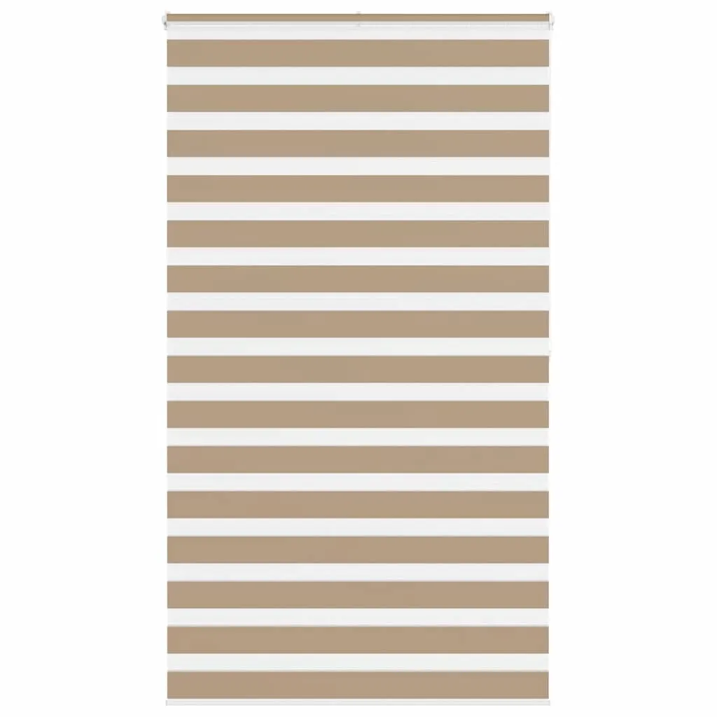 vidaXL Zebra Blind Sand Brown 125x200 cm Fabric Width 120.9 cm Polyester