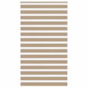 vidaXL Zebra Blind Sand Brown 125x200 cm Fabric Width 120.9 cm Polyester
