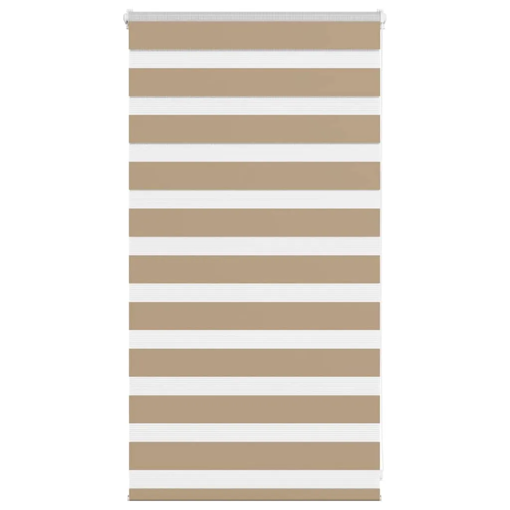 vidaXL Zebra Blind Sand Brown 85x100 cm Fabric Width 80.9 cm Polyester