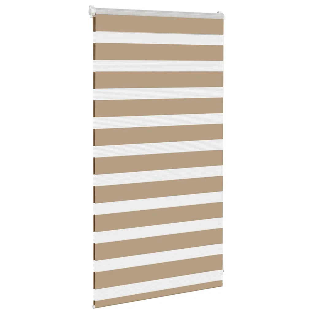 vidaXL Zebra Blind Sand Brown 85x100 cm Fabric Width 80.9 cm Polyester