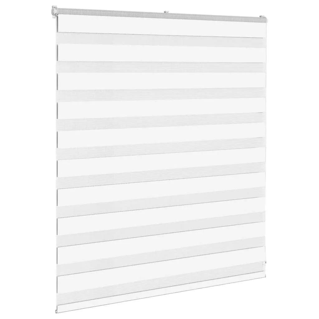 vidaXL Zebra Blind White 135x100 cm Fabric Width 130.9 cm Polyester