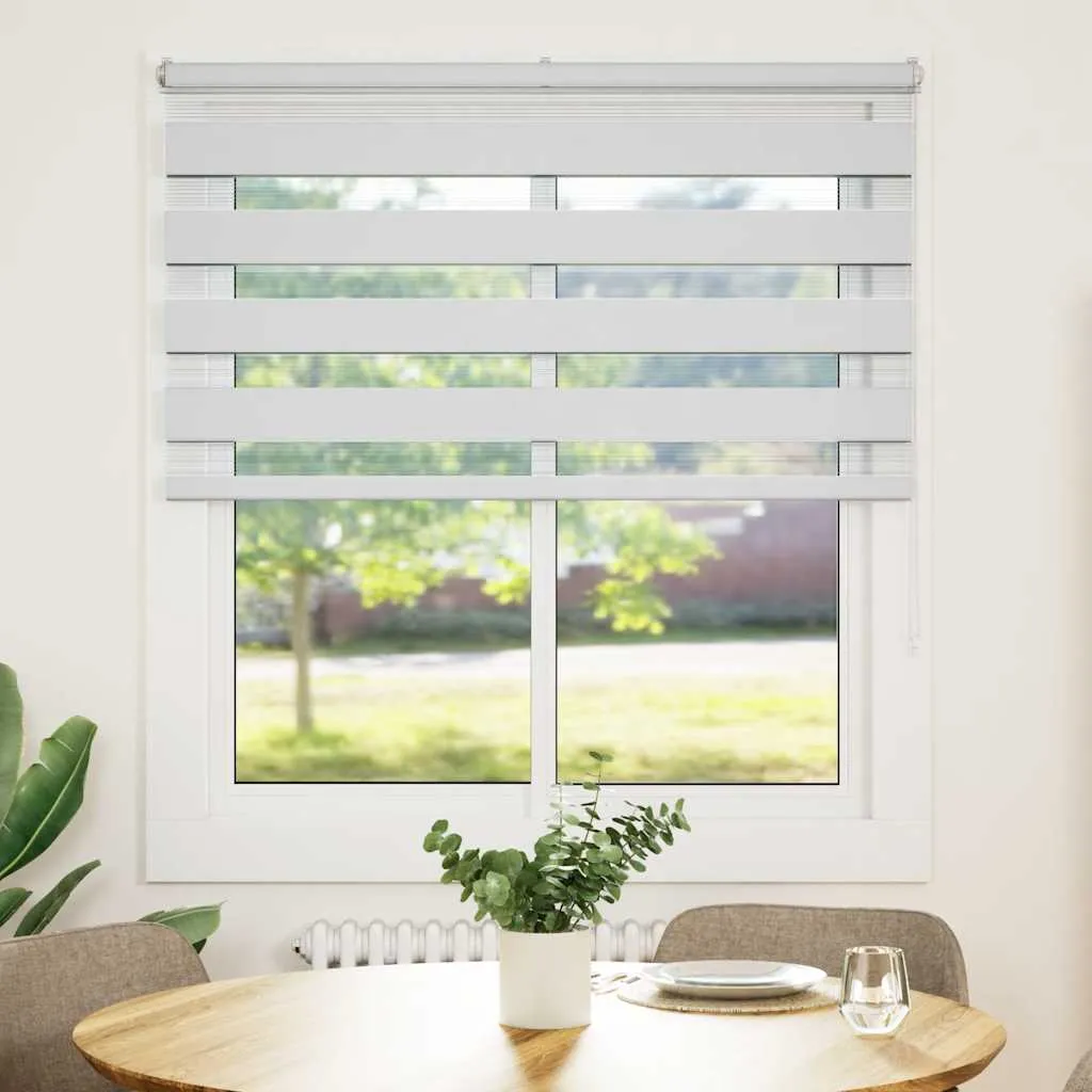 vidaXL Zebra Blind White 135x100 cm Fabric Width 130.9 cm Polyester