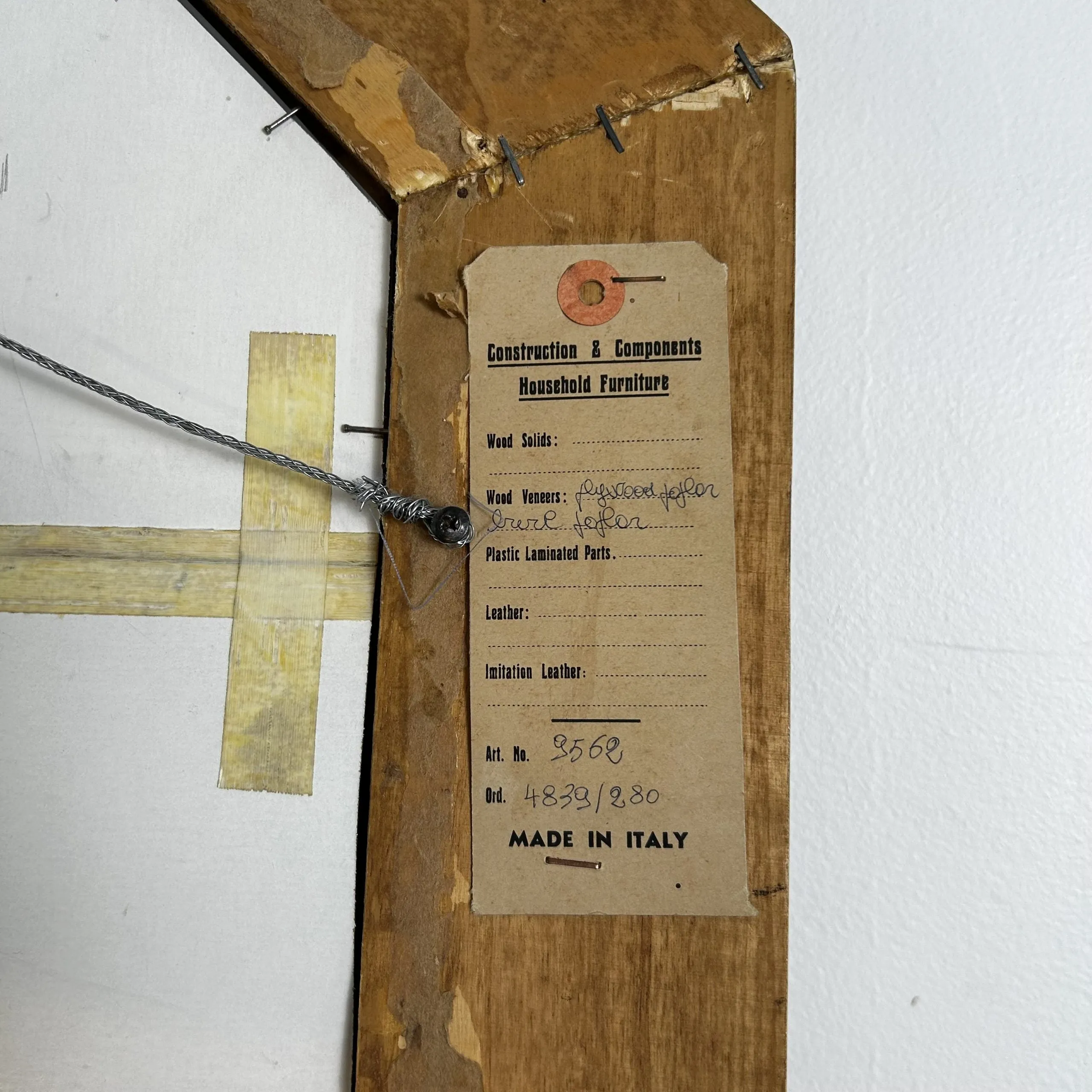 Vintage Italian Burled Wood Octagonal Wall Mirror