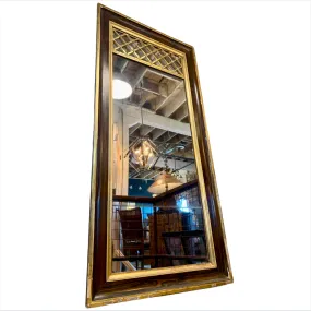 Vintage Mirror, Floor Standing, Mixed Gold and Dark Stained WoodFrame